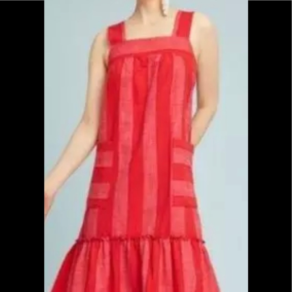 Anthropologie Maeve Tonal Striped Midi Dress XS